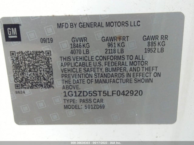 Chevrolet MALIBU LT 2020 1G1ZD5ST5LF042920 Image 9