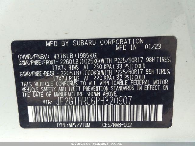 JF2GTHRC6PH320907 Subaru Crosstrek Sport
