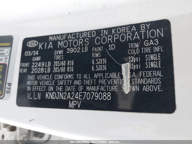 KNDJN2A24E7079088 KIA Soul Base