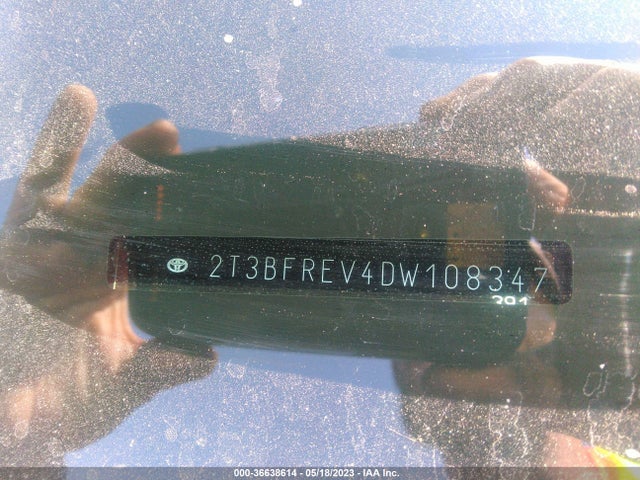 2013 TOYOTA RAV4 LE VIN: 2T3BFREV4DW108347