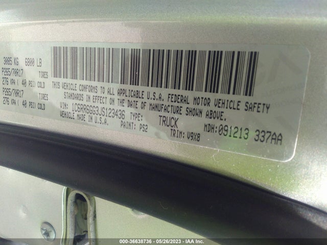 RAM 1500 Slt 2018 1C6RR6GG3JS123436 Image 11