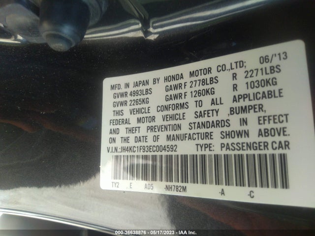 Acura Rlx Advance Pkg 2014 JH4KC1F93EC004592 Image 9
