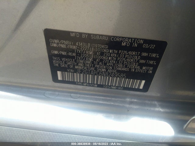 JF2GTAPC6N8249585 Subaru Crosstrek Premium