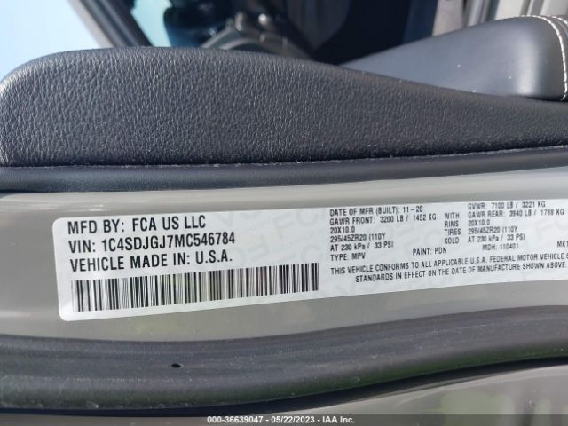 1C4SDJGJ7MC546784 Dodge Durango Srt 392