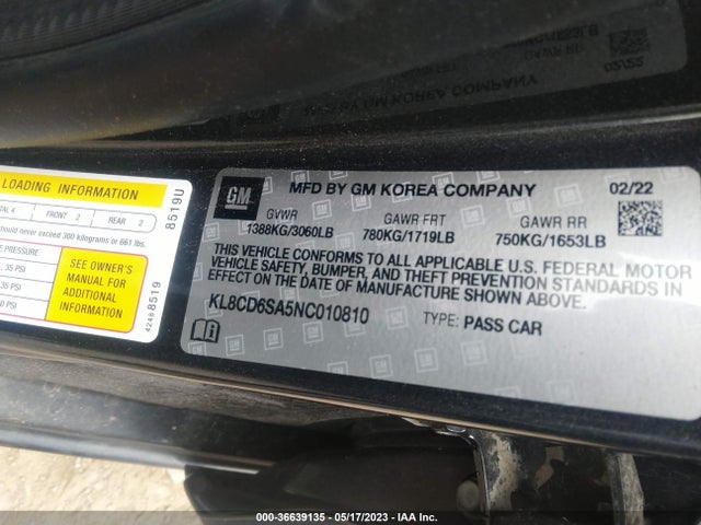 Chevrolet SPARK 1LT 2022 KL8CD6SA5NC010810 Image 9
