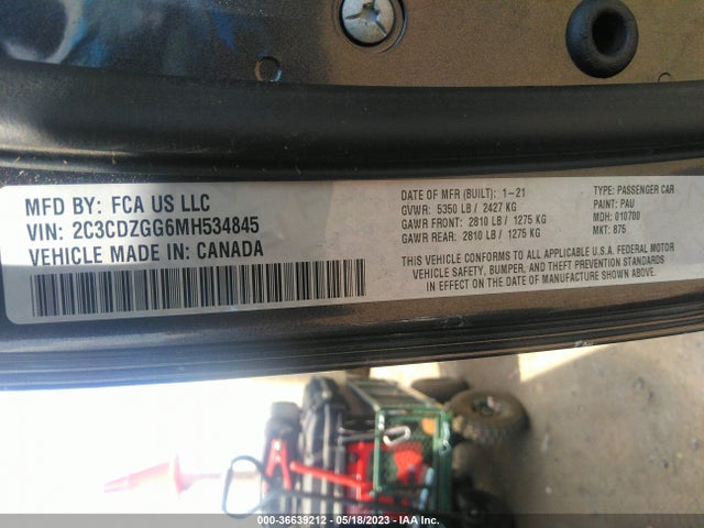 Dodge Challenger Sxt 2021 2C3CDZGG6MH534845 Image 9