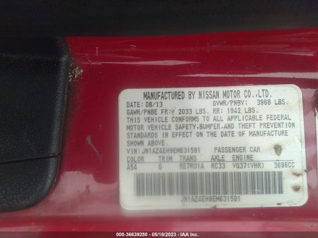 2014 Nissan Z, VIN: JN1AZ4EH9EM631591