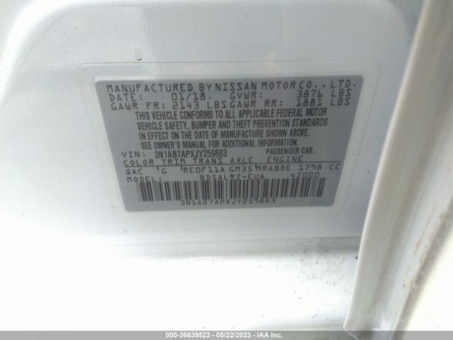 3N1AB7APXJY259883 Nissan SENTRA SR