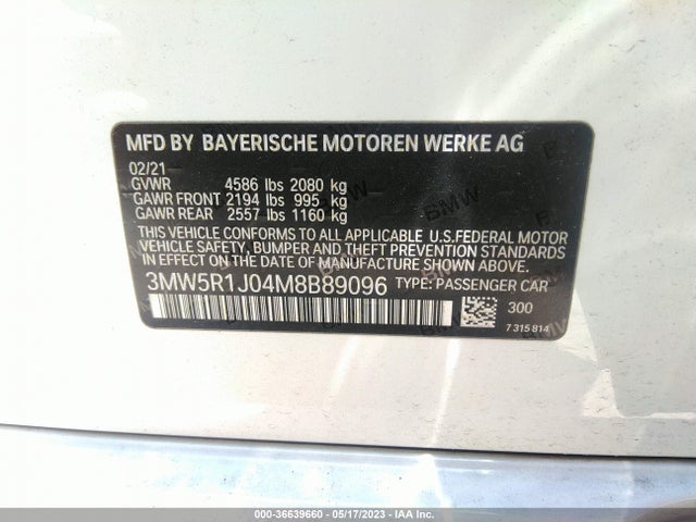 BMW 330I 2021 3MW5R1J04M8B89096 Image 9