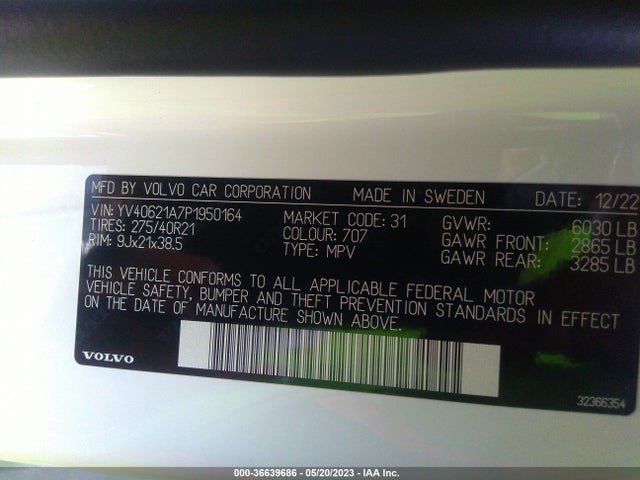 2023 Volvo XC90, VIN: YV40621A7P1950164