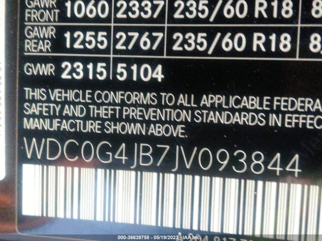 WDC0G4JB7JV093844 Mercedes-Benz Glc Glc 300