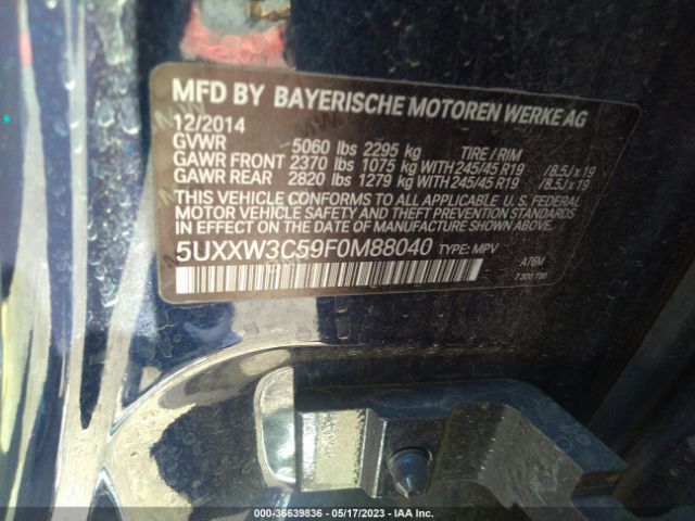 5UXXW3C59F0M88040 BMW X4 Xdrive28i