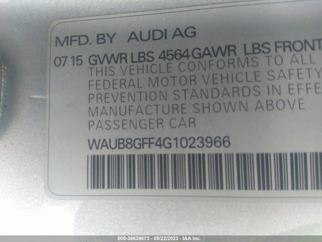 WAUB8GFF4G1023966 Audi A3 2.0t Premium