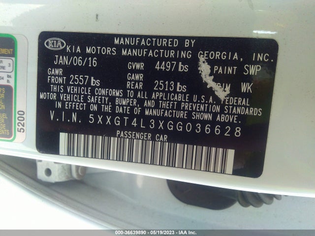 KIA Optima Lx 2016 5XXGT4L3XGG036628 Image 9