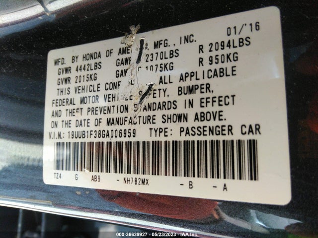 Acura TLX 2016 19UUB1F38GA006959 Image 9