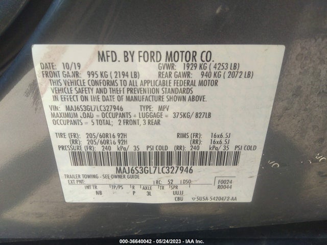 Ford Ecosport Se 2020 MAJ6S3GL7LC327946 Image 9