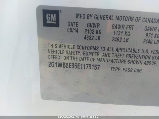 Chevrolet Impala Limited Lt 2014 2G1WB5E36E1173157 Image 9