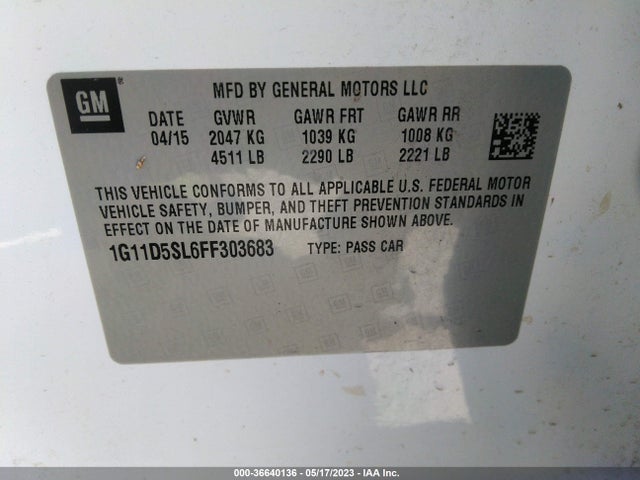 Chevrolet MALIBU LT 2015 1G11D5SL6FF303683 Image 10