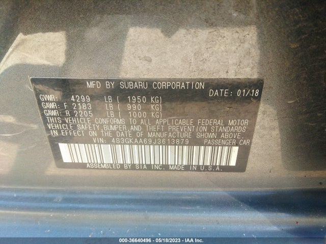 Subaru Impreza 2018 4S3GKAA69J3613879 Image 9