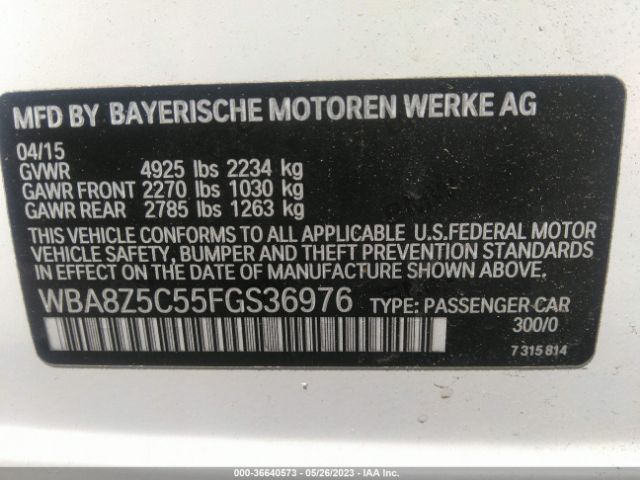 WBA8Z5C55FGS36976 BMW 3 Series Gran Turismo 328i Xdrive