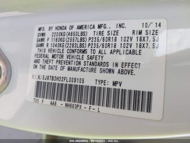 5J8TB3H32FL009105 Acura RDX