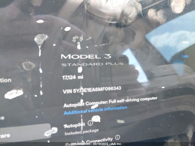 5YJ3E1EA6MF096343 Tesla Model 3 Standard Range Plus