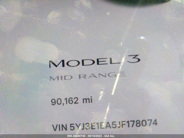 Tesla Model 3 Range Battery 2018 5YJ3E1EA5JF178074 Image 7