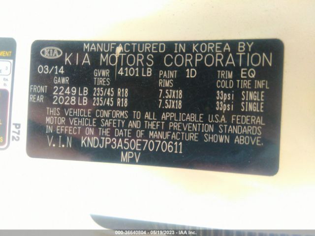KNDJP3A50E7070611 KIA SOUL +