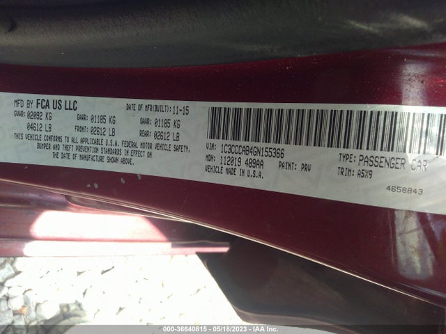 1C3CCCAB4GN155366 Chrysler 200 Limited