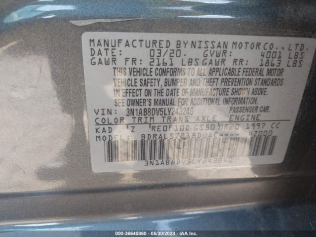 3N1AB8DV5LY243240 Nissan SENTRA SR