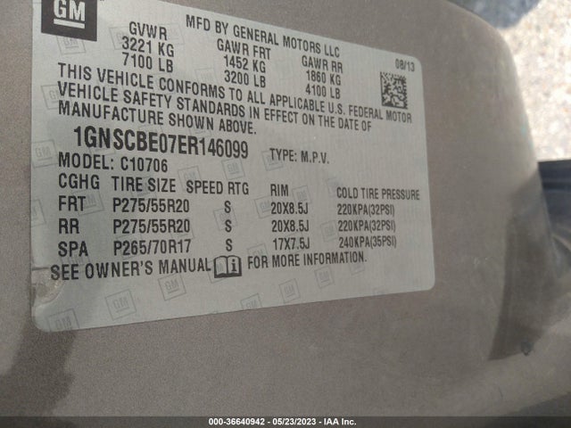 Chevrolet Tahoe Lt 2014 1GNSCBE07ER146099 Image 9