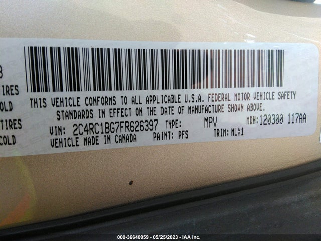 2C4RC1BG7FR626397 Chrysler Town & Country Touring