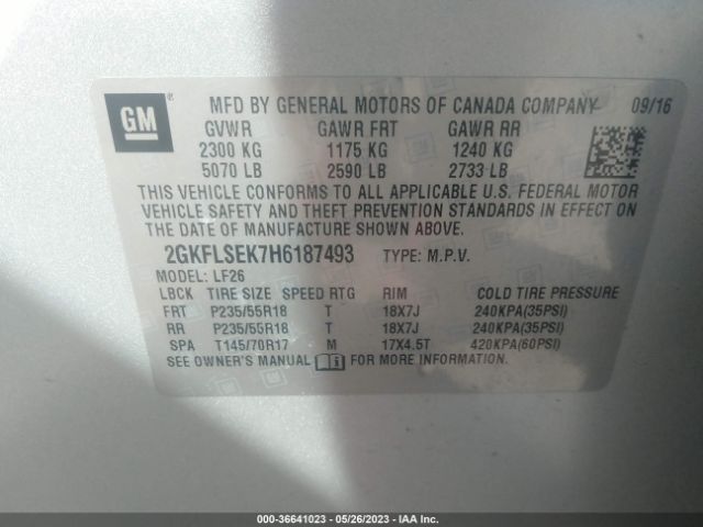2GKFLSEK7H6187493 GMC Terrain Sle