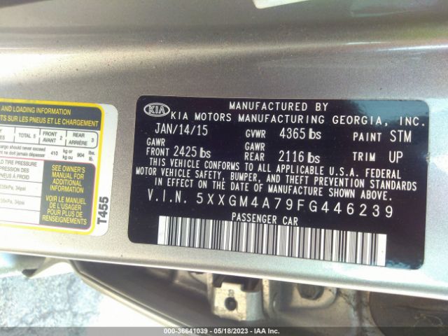 5XXGM4A79FG446239 KIA Optima Lx