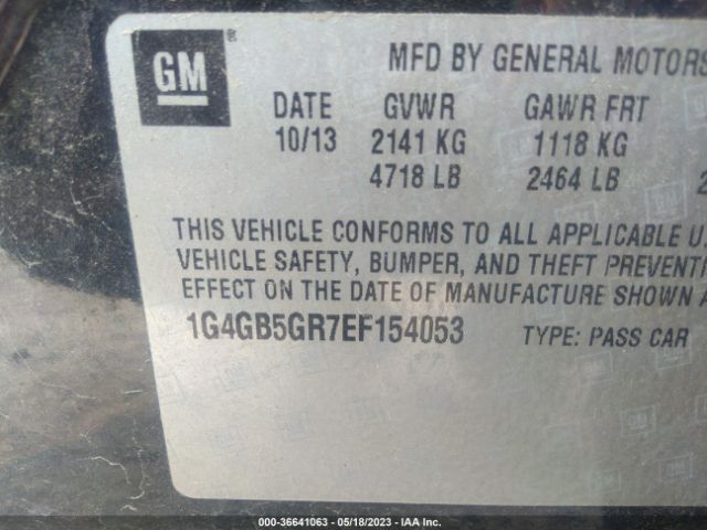 1G4GB5GR7EF154053 Buick Lacrosse Leather