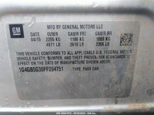 1G4GB5G30FF294751 Buick Lacrosse Leather