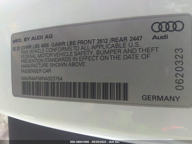 2022 Audi S5, VIN: WAUR4AF56NA023754