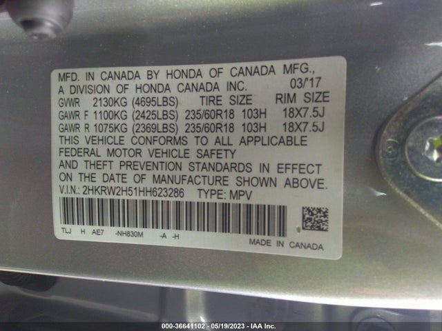 Honda CR-V EX 2017 2HKRW2H51HH623286 Image 9