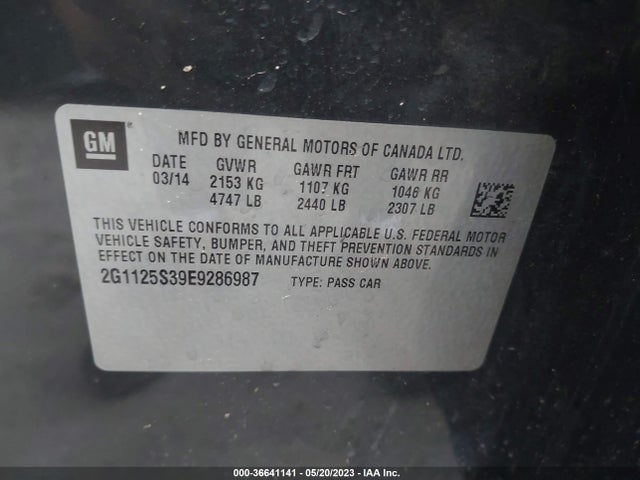Chevrolet IMPALA LT 2014 2G1125S39E9286987 Image 10