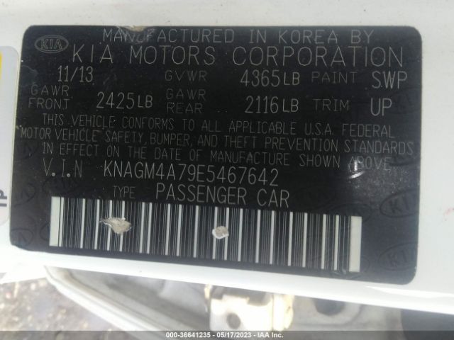KNAGM4A79E5467642 KIA Optima Lx