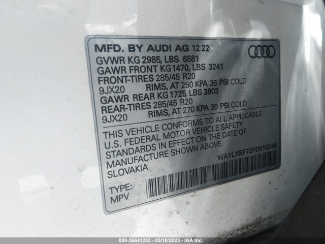 WA1LXBF72PD010244 Audi Q7 Premium Plus