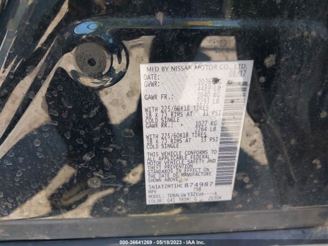 5N1AT2MT1HC874987 Nissan Rogue Sl