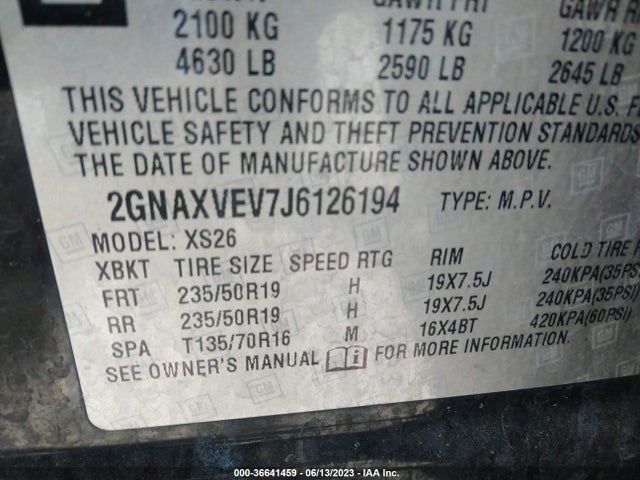 Chevrolet Equinox Premier 2018 2GNAXVEV7J6126194 Image 9