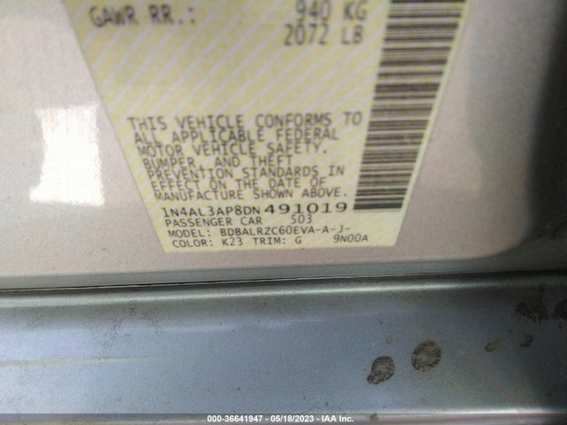 2013 NISSAN ALTIMA 2.5 S VIN: 1N4AL3AP8DN491019