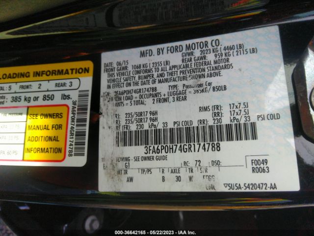 3FA6P0H74GR174788 Ford FUSION SE