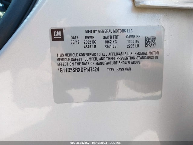 2013 CHEVROLET MALIBU ECO VIN: 1G11D5SRXDF147424