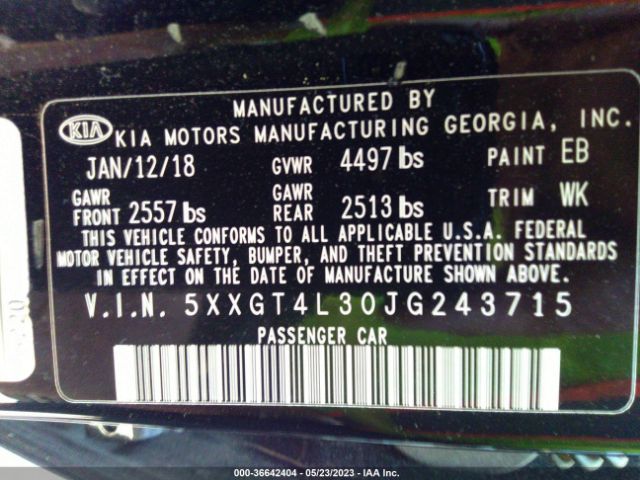 5XXGT4L30JG243715 KIA Optima S