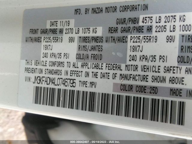 Mazda Cx-5 Grand Touring 2020 JM3KFADM4L0746795 Image 10