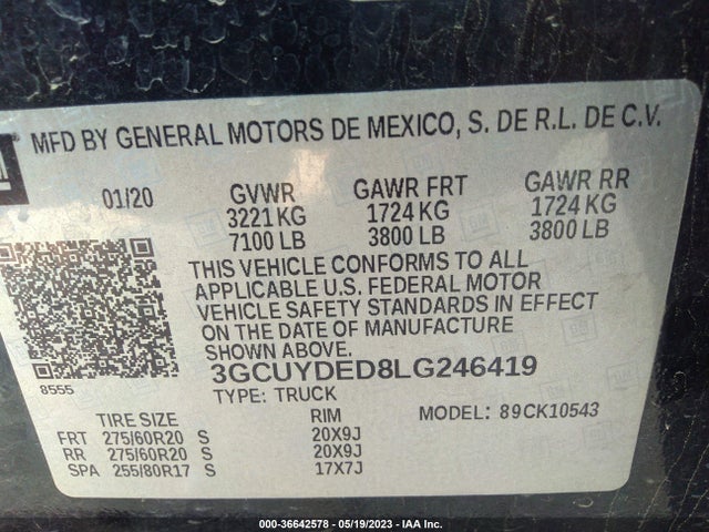 Chevrolet Silverado 1500 Lt 2020 3GCUYDED8LG246419 Image 9