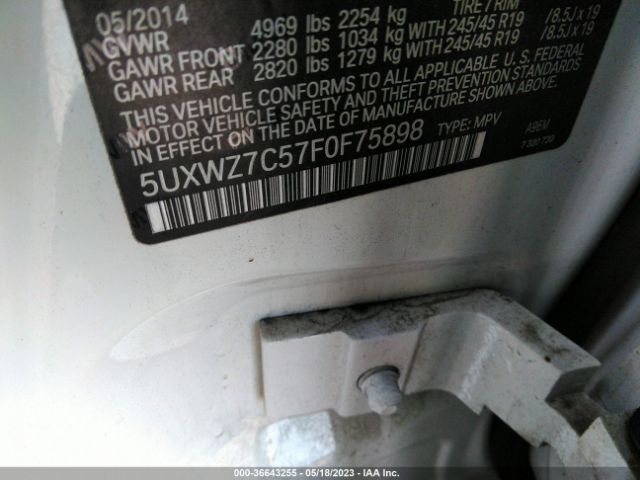 5UXWZ7C57F0F75898 BMW X3 Sdrive28i